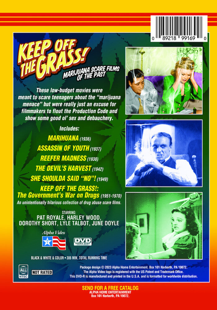 keep off the grass! marijuana scare films of the past - Back Panel - DVD