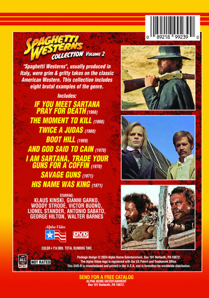 spaghetti westerns collection, volume 2 - Back Panel - DVD