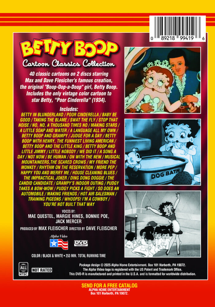 betty boop cartoon classics collection - Back Panel - DVD