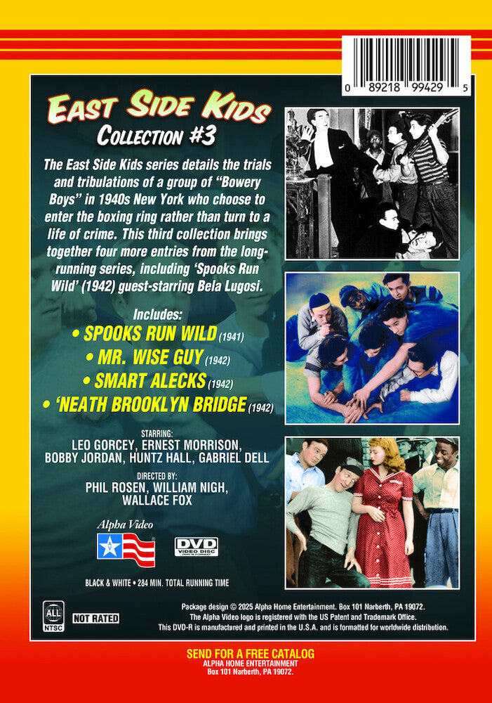 east side kids collection #3 (spooks run wild/mr. wise guy/smart alecks/'neath brooklyn bridge) - Back Panel - DVD