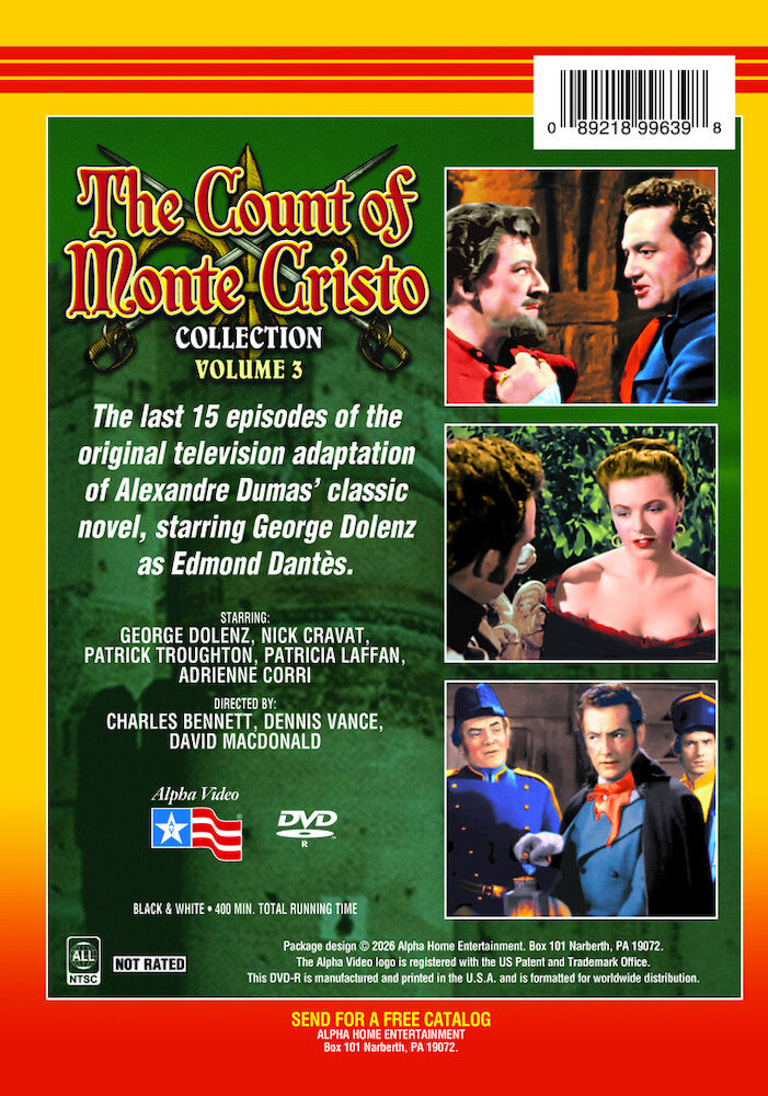 Count of Monte Cristo Collection, Volume 3 (4-DVD) - Back Panel - 