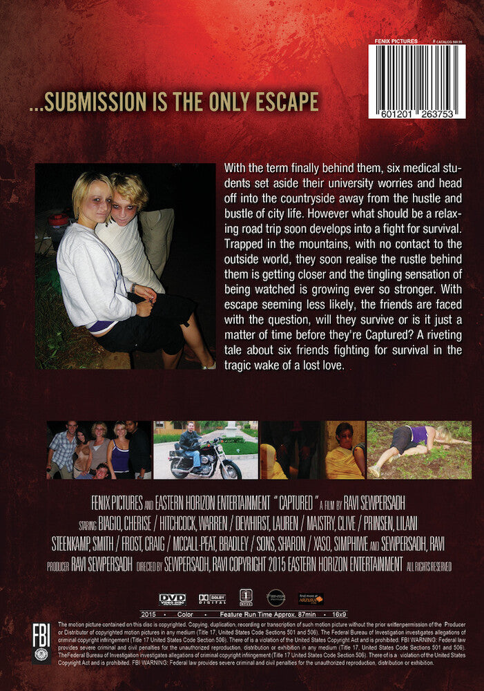 captured - Back Panel - DVD