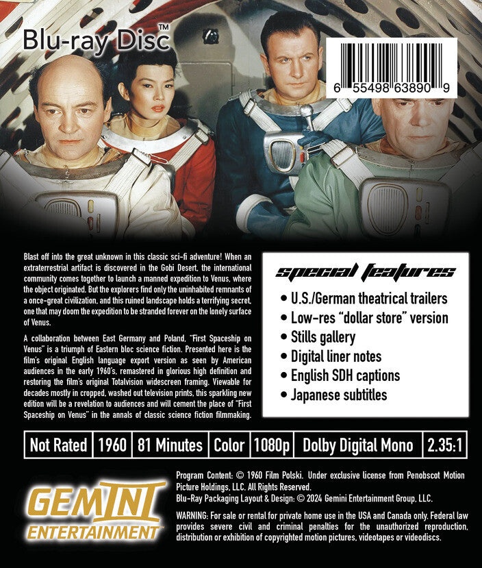 first spaceship on venus - Back Panel - Blu-ray