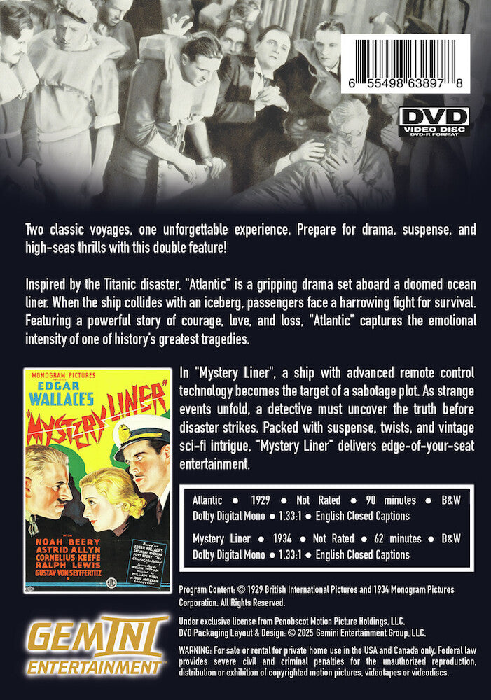 atlantic - mystery liner - Back Panel - DVD