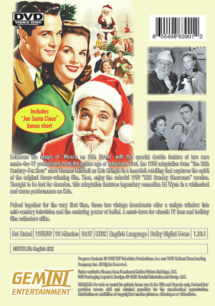 miracle on 34th street: the made-for-tv versions - Back Panel - DVD