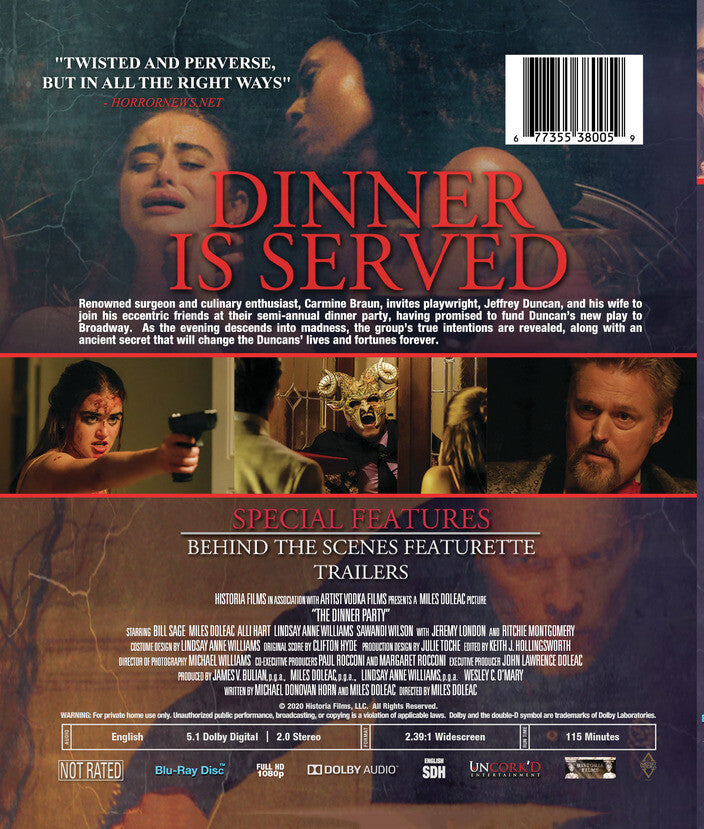 the dinner party - Back Panel - Blu-ray