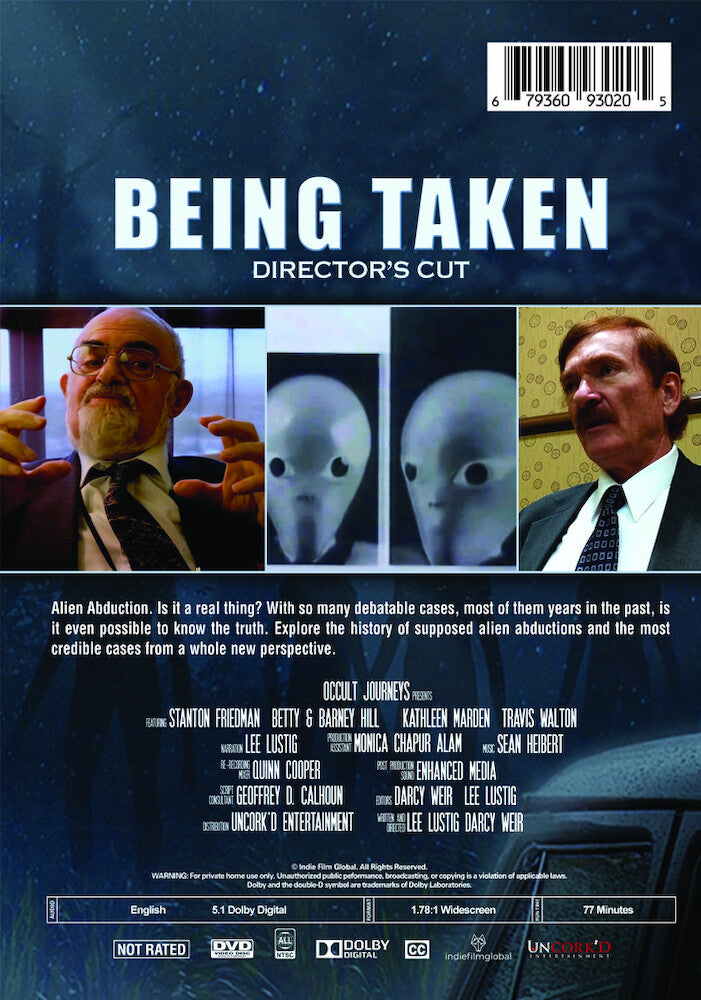 Being Taken: The Director's Cut - Back Panel - 