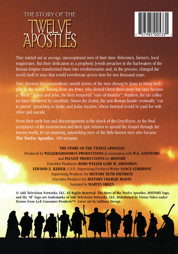 story of the twelve apostles - Back Panel - DVD