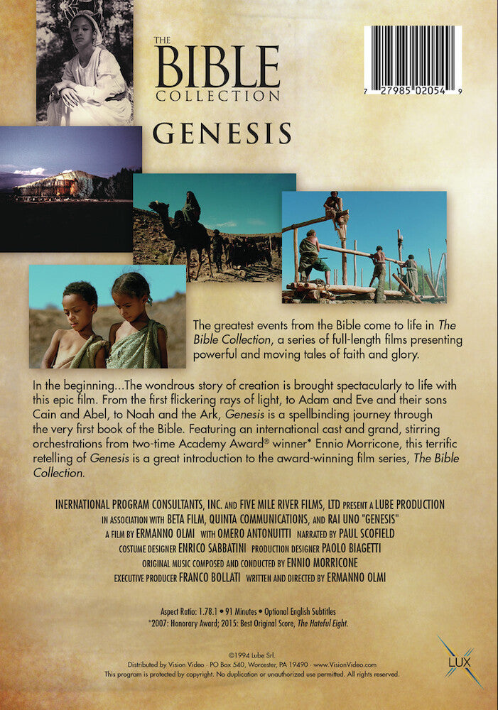 the bible collection - genesis - Back Panel - DVD