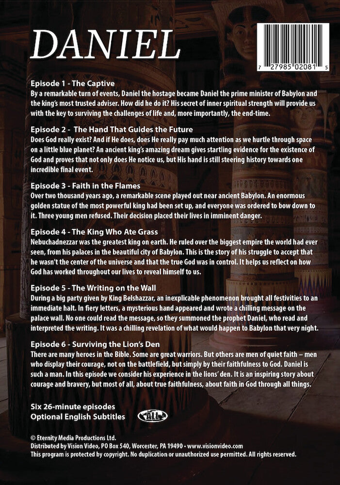 the incredible journey - daniel series - Back Panel - DVD