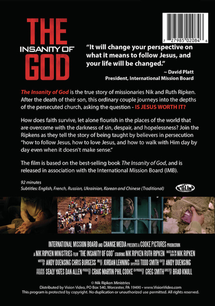 the insanity of god - Back Panel - DVD