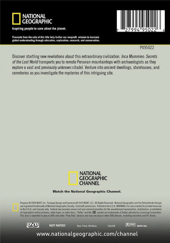 inca mummies: secrets of the lost world - Back Panel - DVD