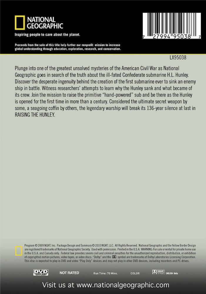 raising the hunley - Back Panel - DVD
