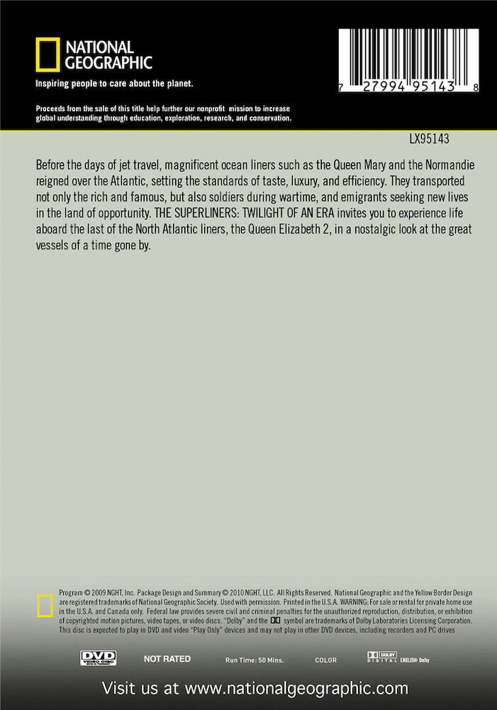 the superliners: twilight of an era - Back Panel - DVD