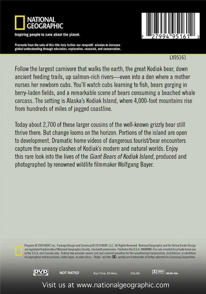 giant bears of kodiak island - Back Panel - DVD
