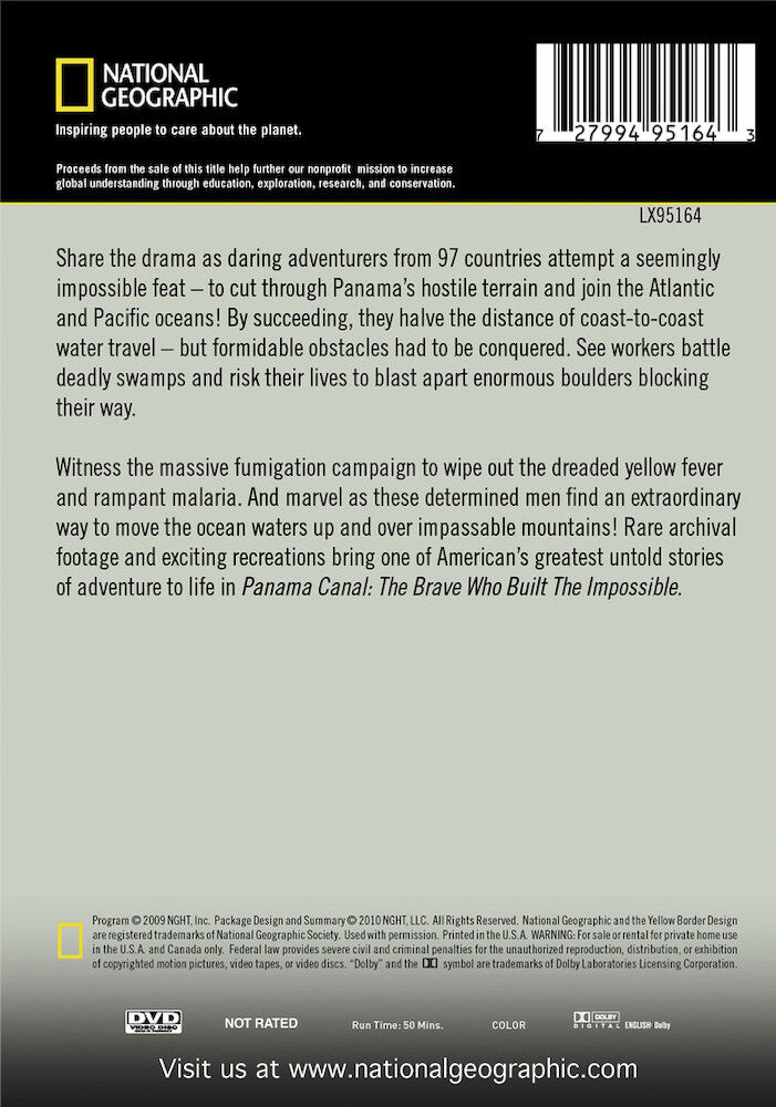 panama canal: the brave who built the impossible - Back Panel - DVD