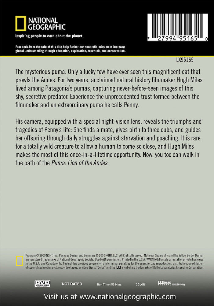 puma: lion of the andes - Back Panel - DVD