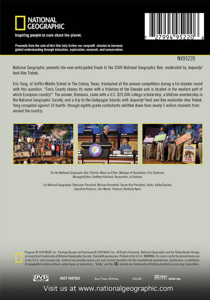 national geographic bee 2009 - Back Panel - DVD