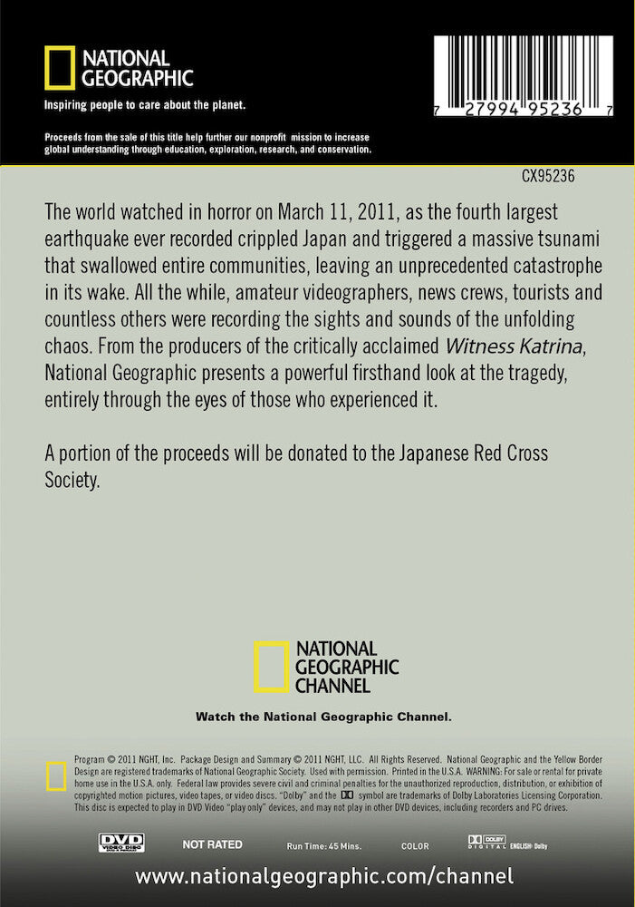 witness: disaster in japan - Back Panel - DVD