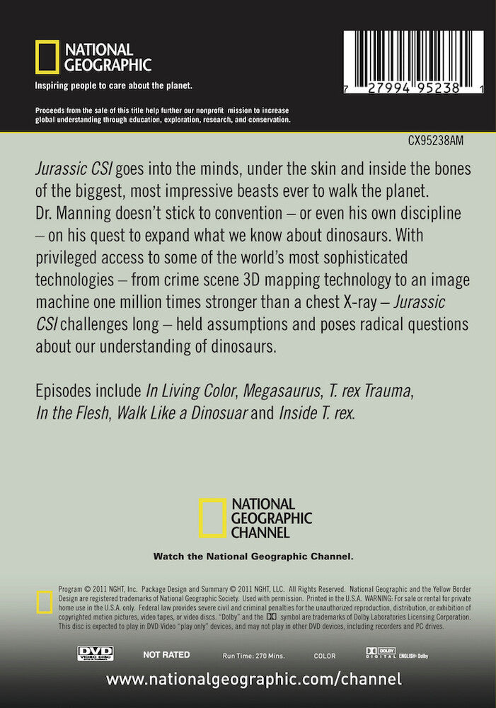 jurassic csi (2 discs) - Back Panel - DVD