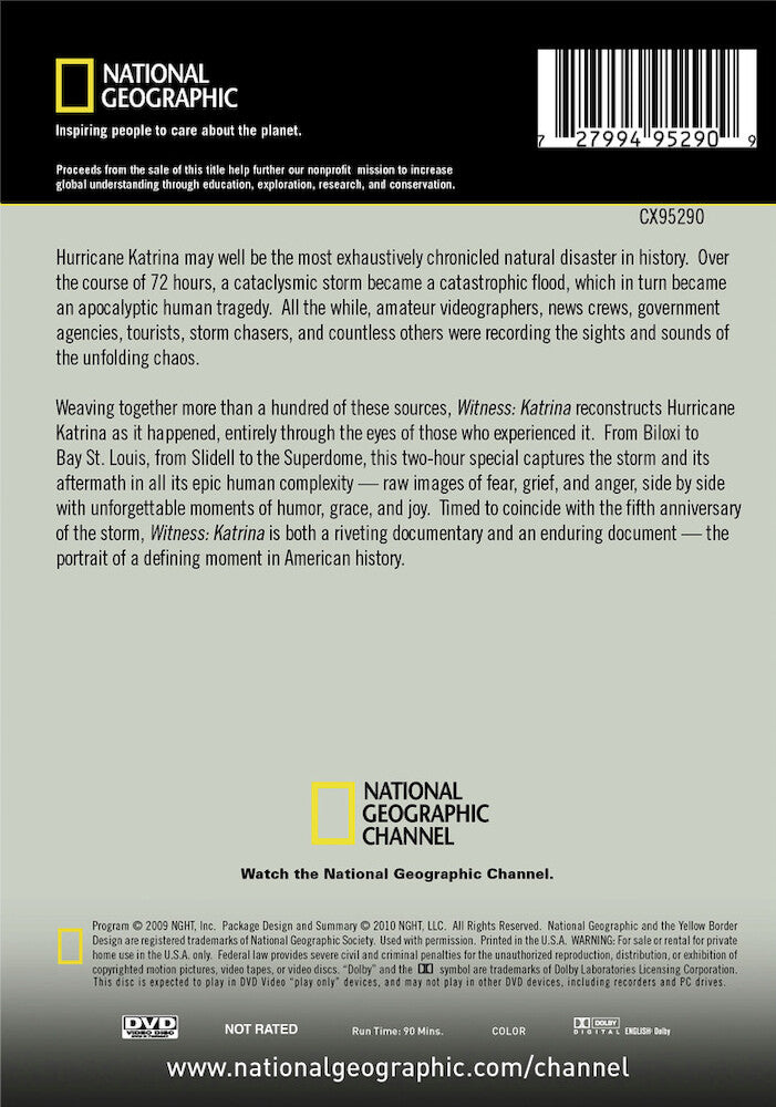 witness: katrina - Back Panel - DVD