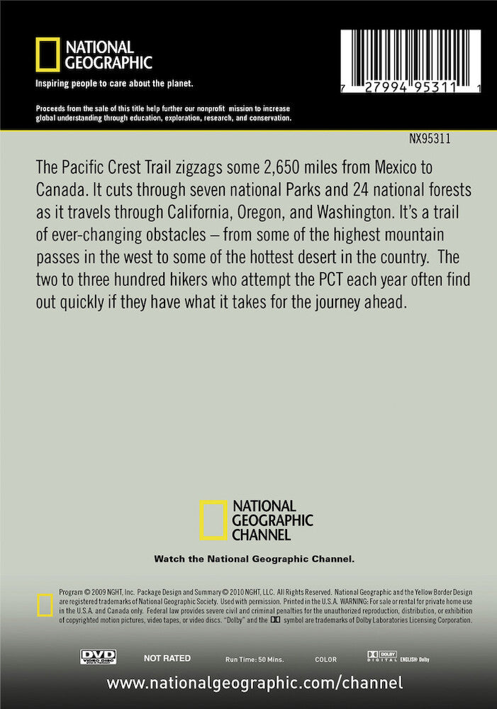 pacific crest trail - Back Panel - DVD