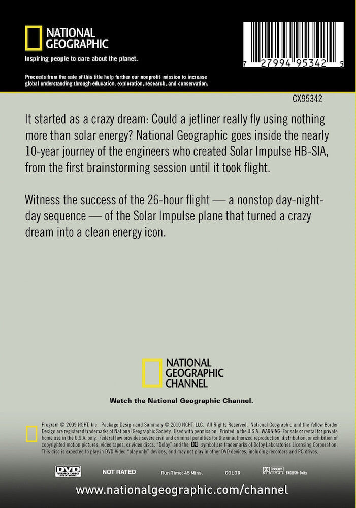 solar-powered flight - Back Panel - DVD