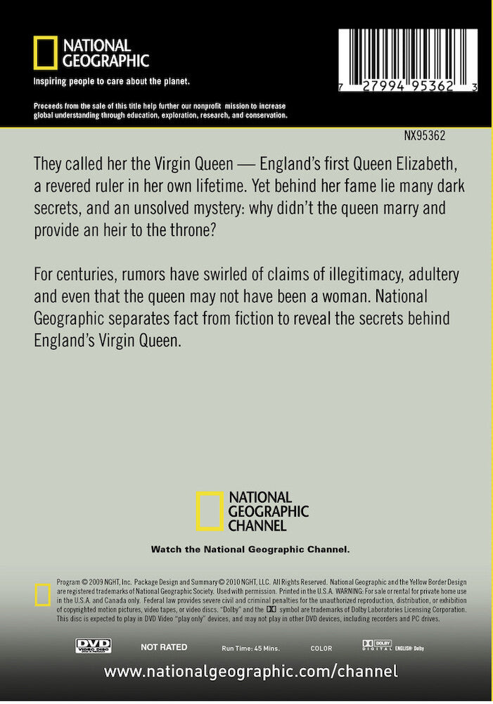 secrets of the virgin queen - Back Panel - DVD