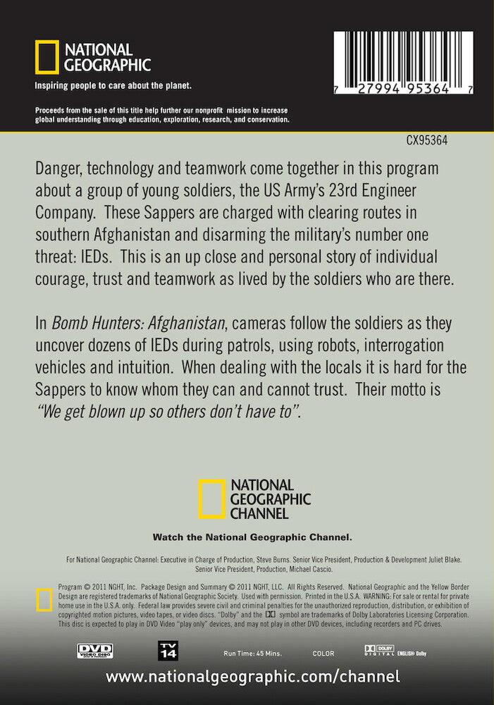 bomb hunters: afghanistan - Back Panel - DVD