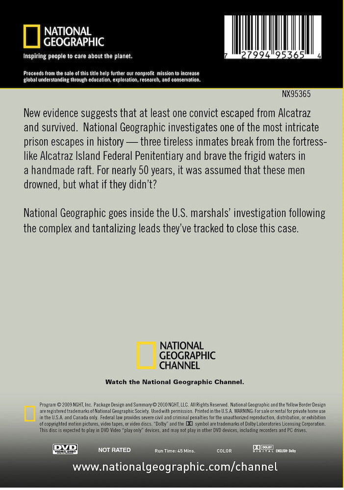 vanished from alcatraz - Back Panel - DVD