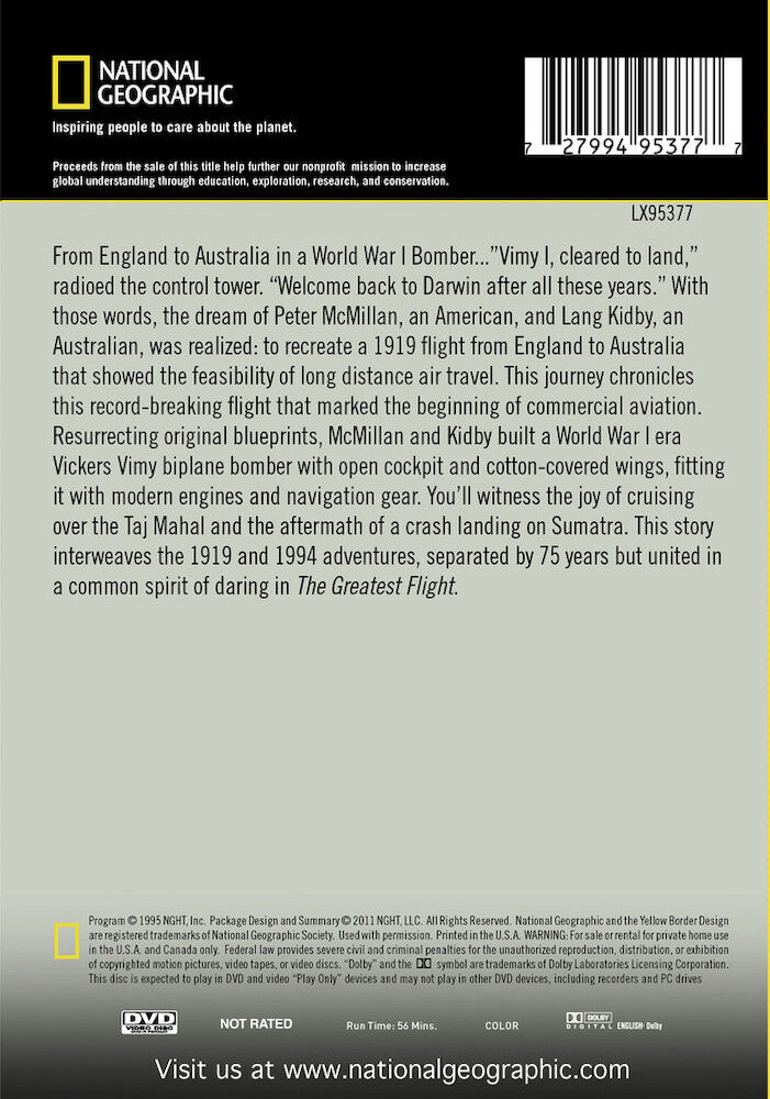 the greatest flight - Back Panel - DVD