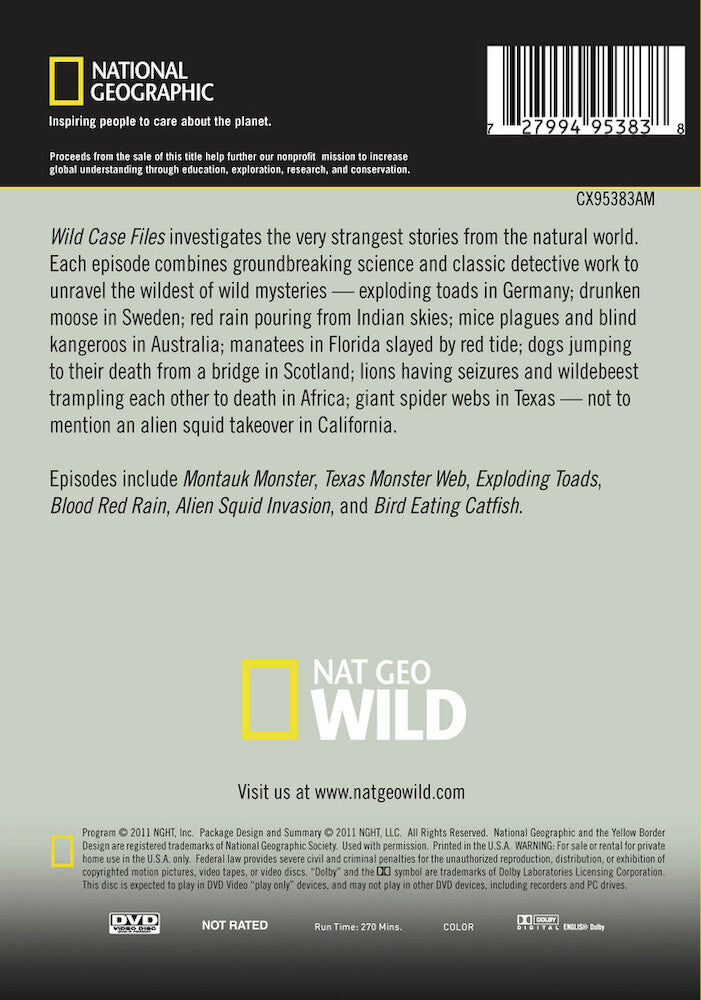 wild case files - (2 discs) - Back Panel - DVD