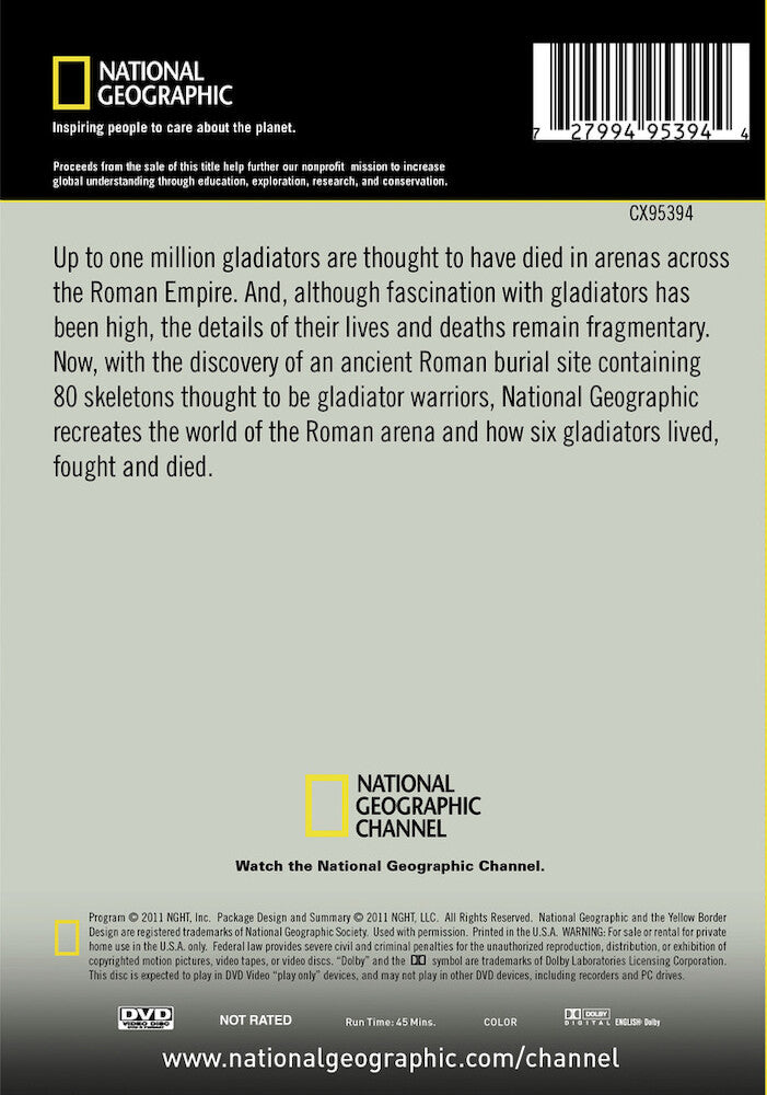 gladiators back from the dead - Back Panel - DVD
