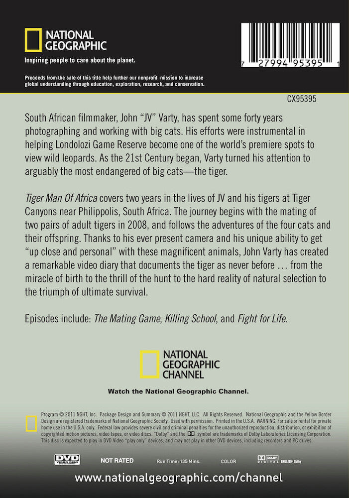 tiger man of africa - Back Panel - DVD