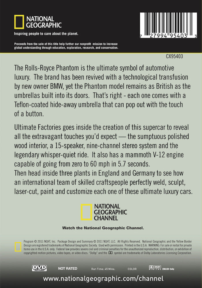 ultimate factories: rolls-royce - Back Panel - DVD