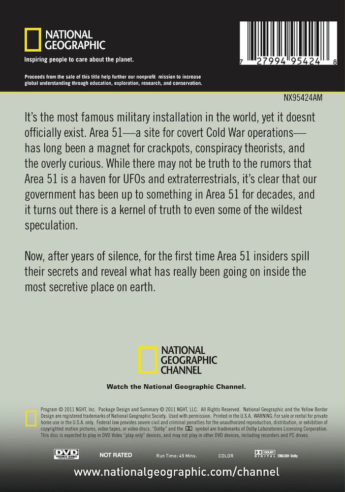 area 51 declassified - Back Panel - DVD