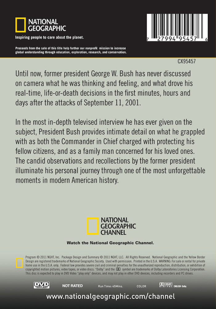 george w. bush: the 9/11 interview - Back Panel - DVD