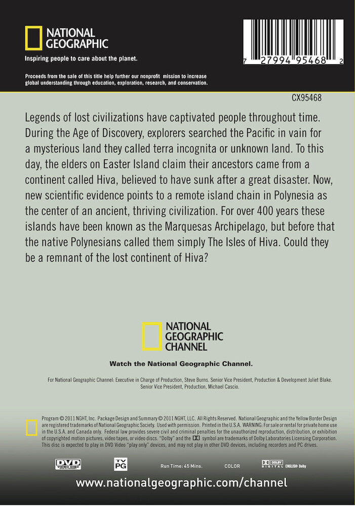 lost continent of the pacific - Back Panel - DVD