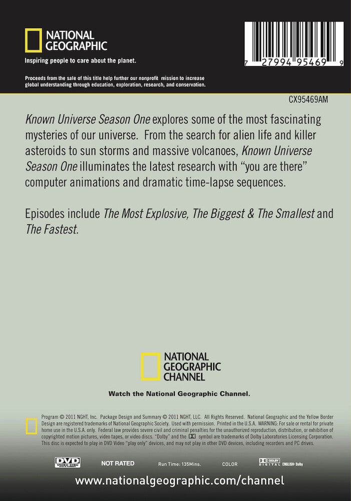 known universe season 1 - Back Panel - DVD