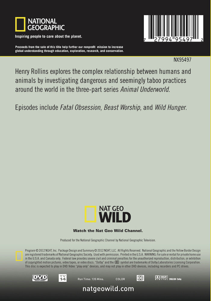 animal underworld - Back Panel - DVD