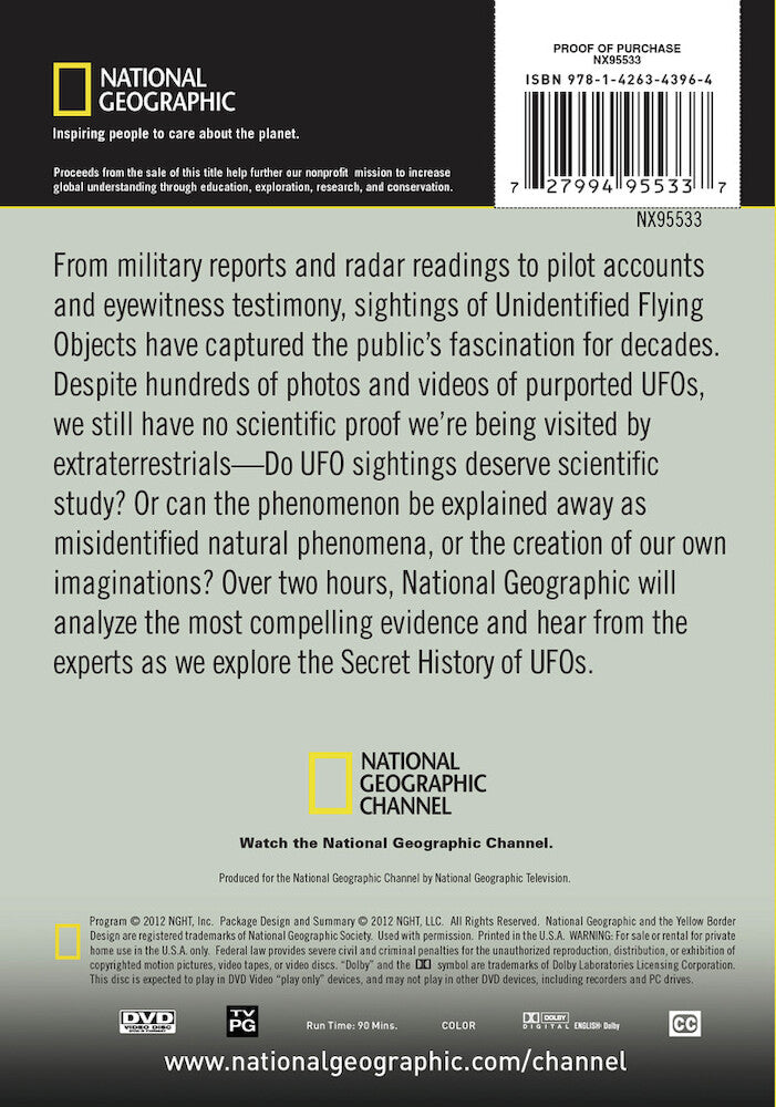 secret history of ufos - Back Panel - DVD