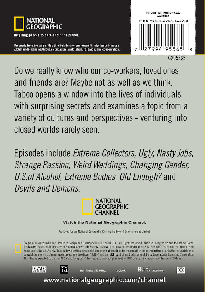 taboo season 9 - (3 discs) - Back Panel - DVD