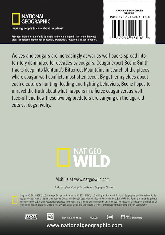 cougar v wolf - Back Panel - DVD