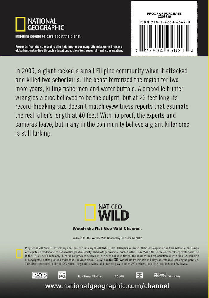 monster croc hunt - Back Panel - DVD