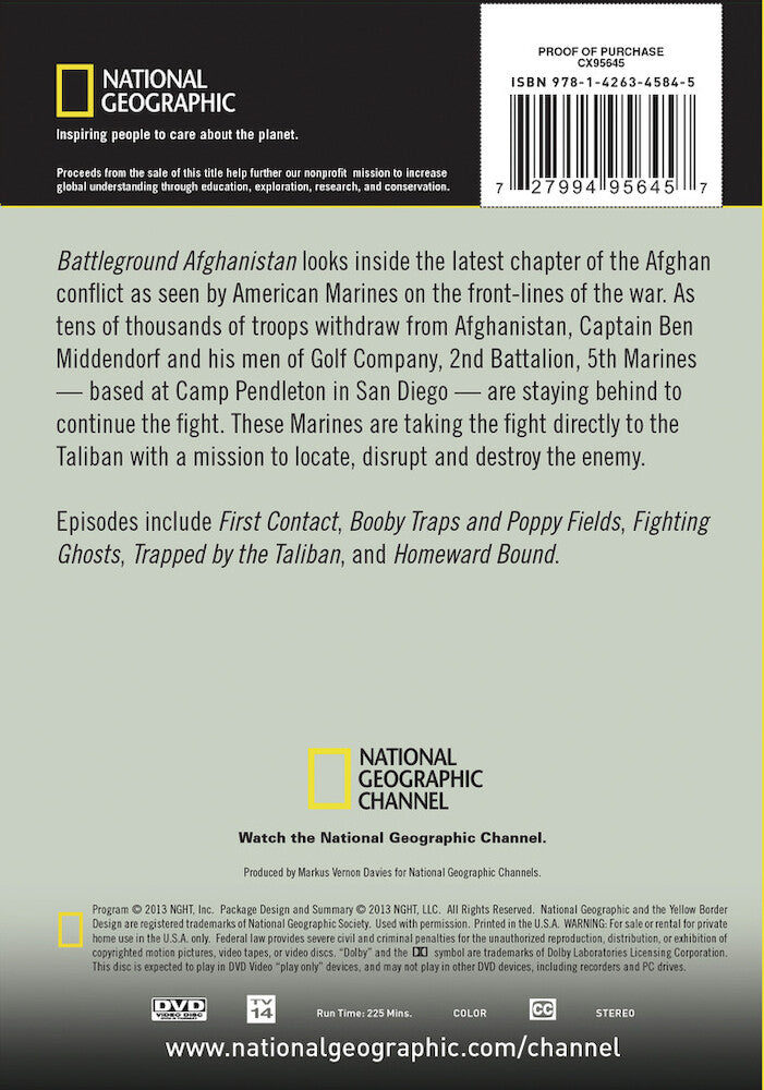 battleground afghanistan season 1 - Back Panel - DVD