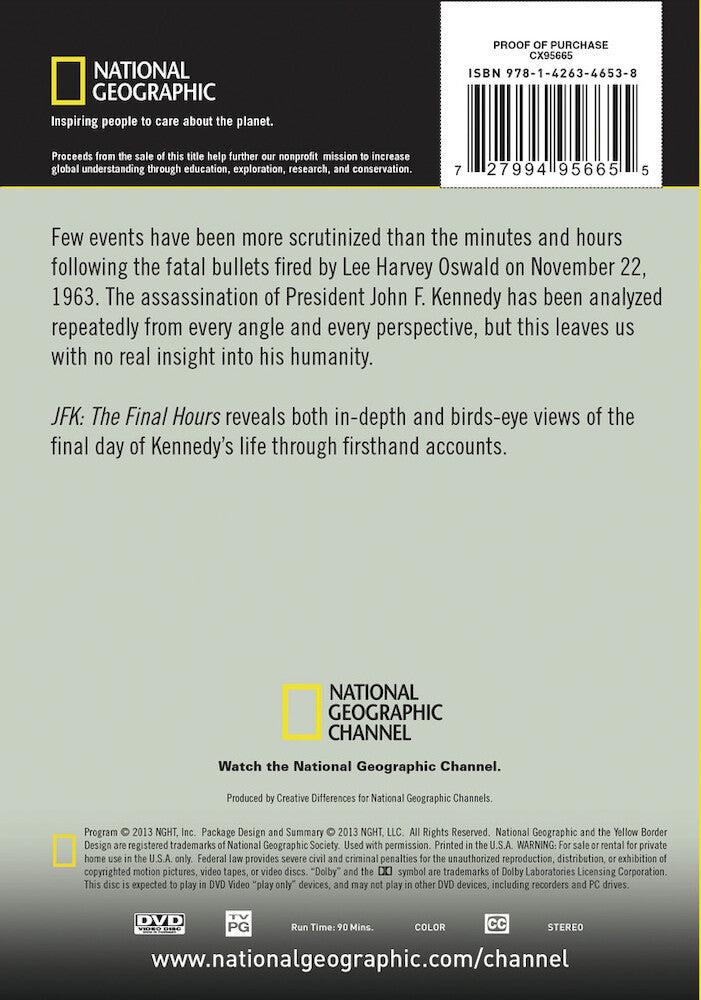 jfk the final hours - Back Panel - DVD