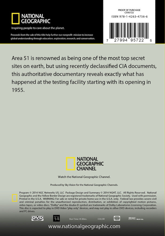 area 51: the cia's secret - Back Panel - DVD