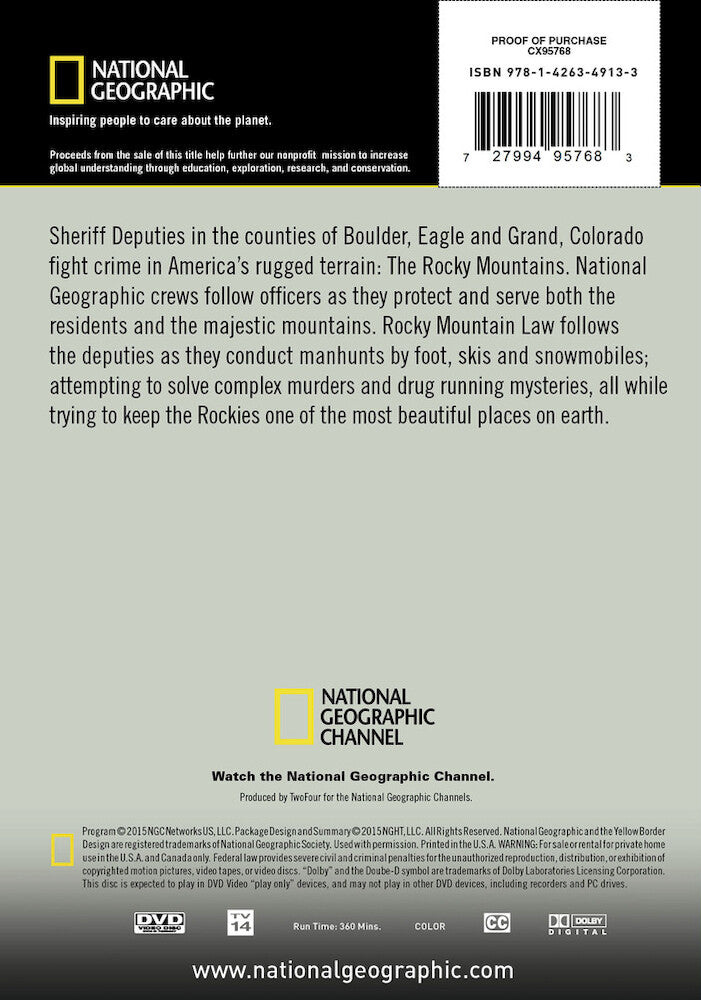 rocky mountain law - Back Panel - DVD