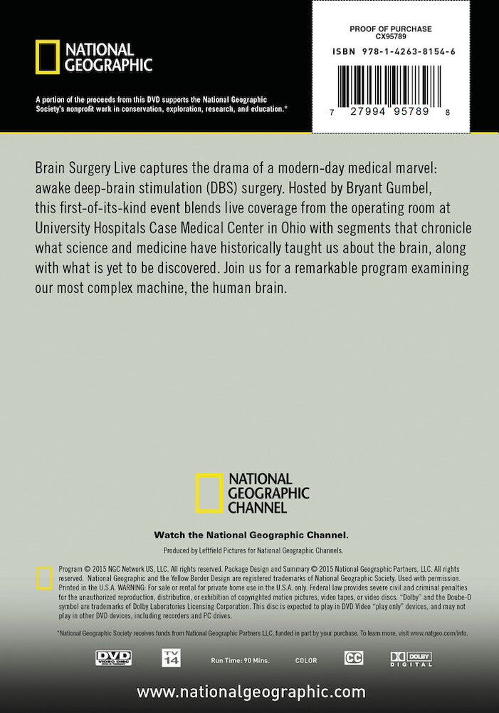 brain surgery live with mental floss - Back Panel - DVD