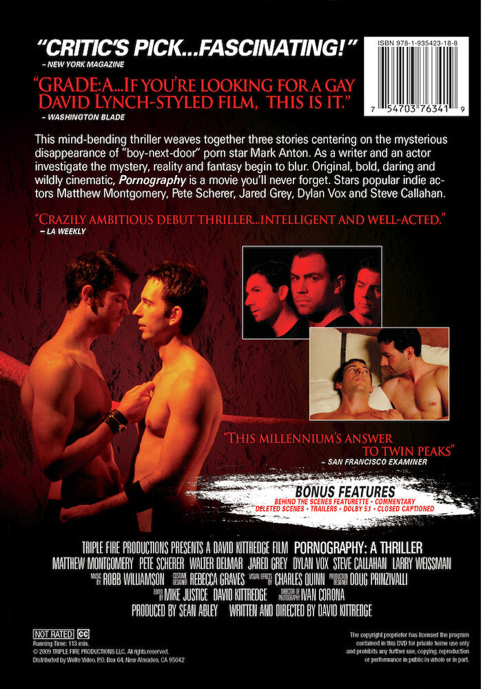 pornography: a thriller - Back Panel - DVD